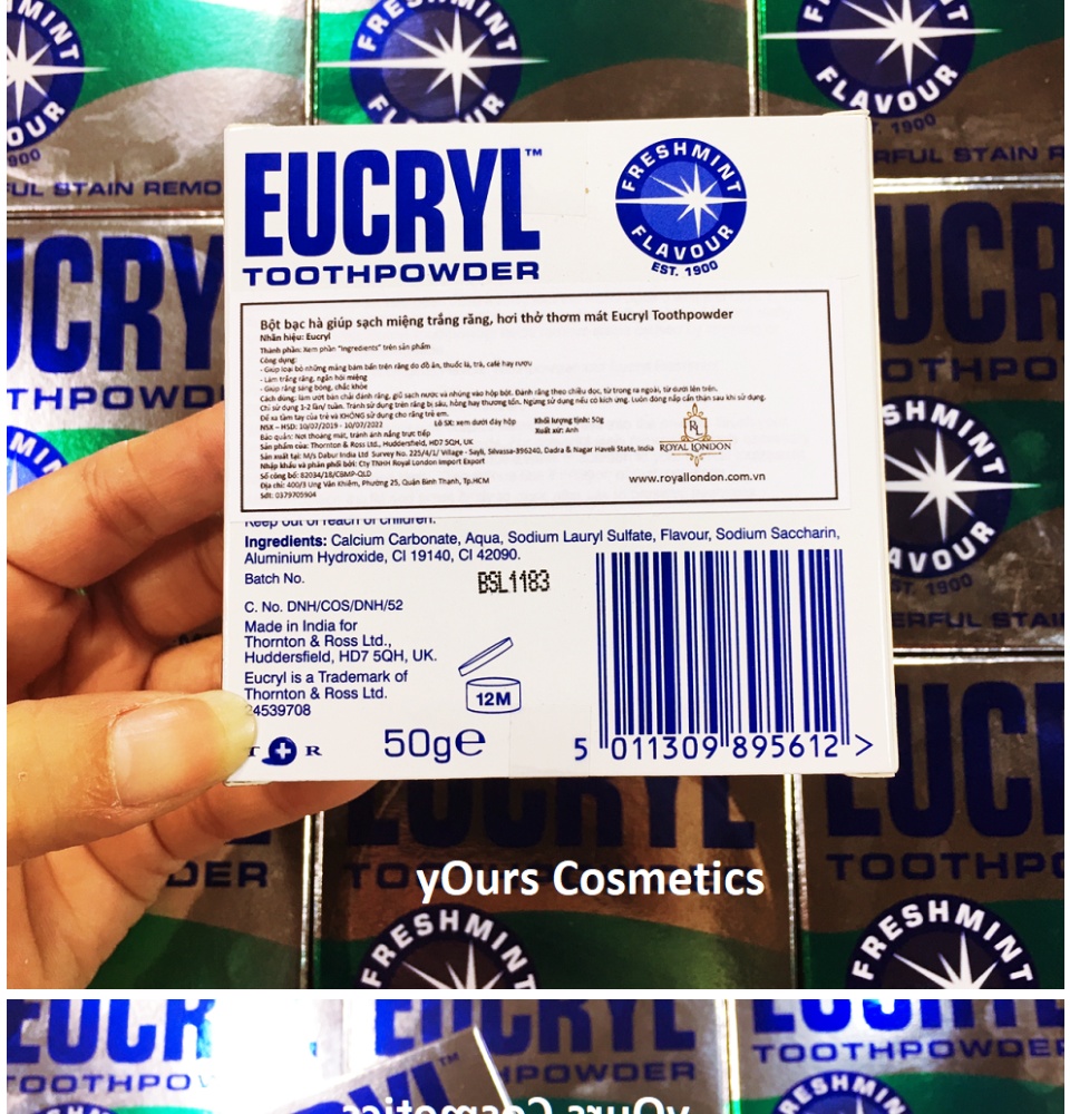 Kem Đánh Răng EUCRYL Làm Trắng Răng Hương Bạc Hà - EUCRYL Tooth Paste Freshmint 62g
