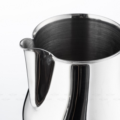 [HCM]Ca đánh sữa Motta màu bạc Inox 304 mũi tròn