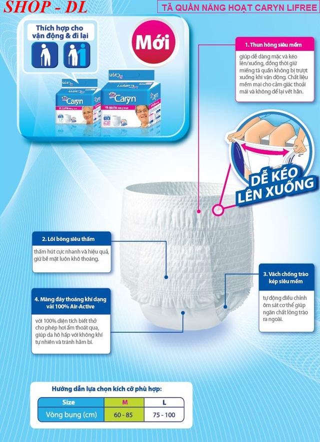 Tả quần người lớn Caryn M16 (loại mỏng nhẹ).