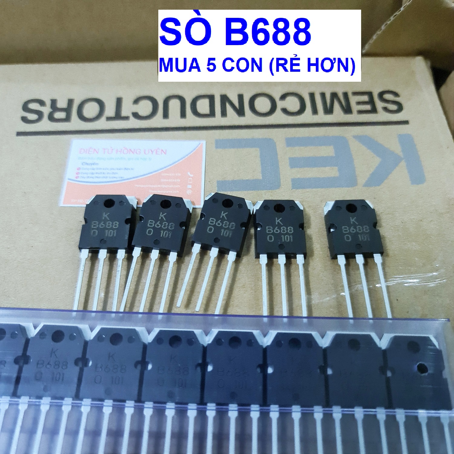 2 5-sò đệm b688 chính hãng kec. trans npn 8a 120a, sò kích b688 lưng đồng loại tốt. sò kích công suất âm ly b688 ứng dụng trong mạch tăng áp, mạch công suất âm ly,...