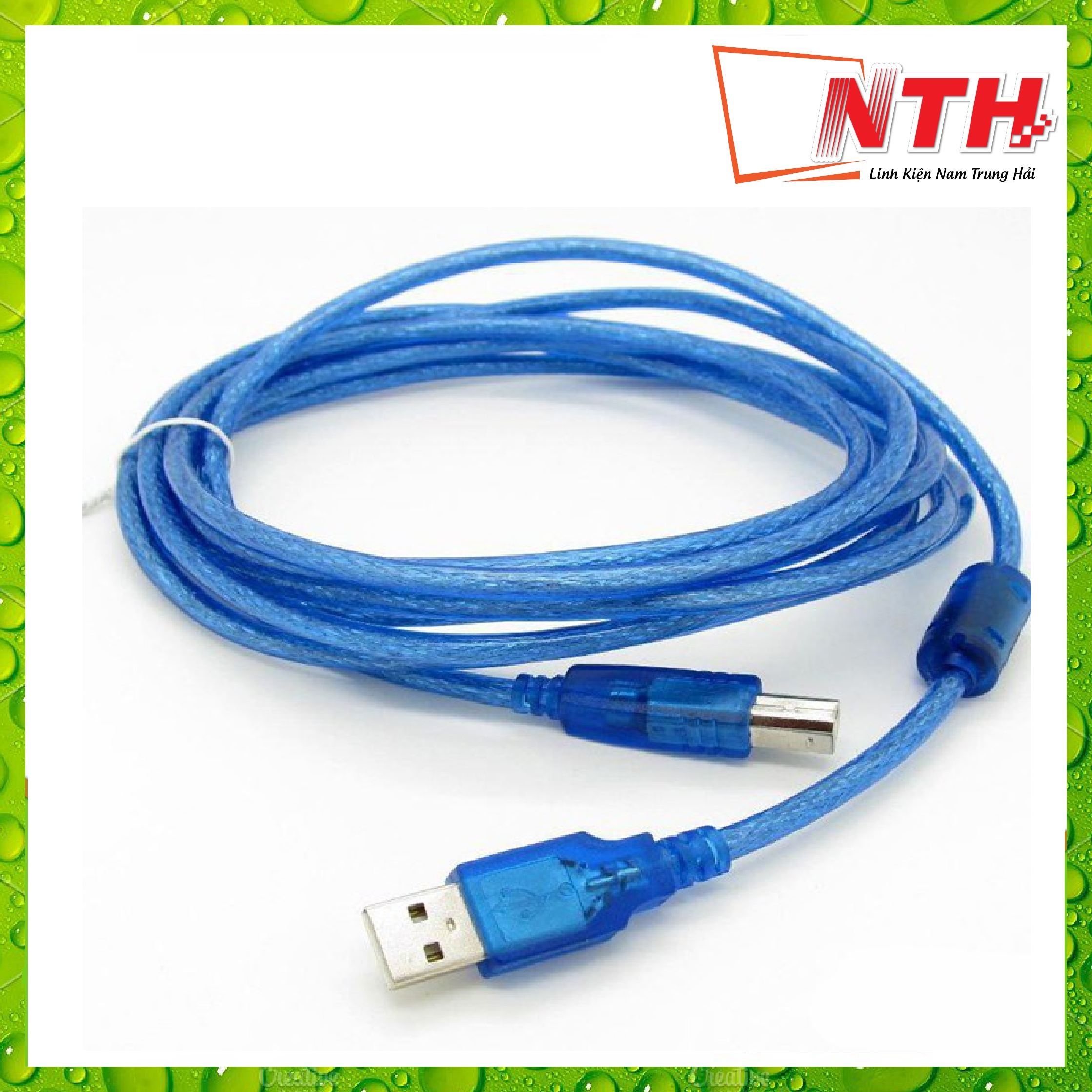 Dây usb máy in 3m xanh