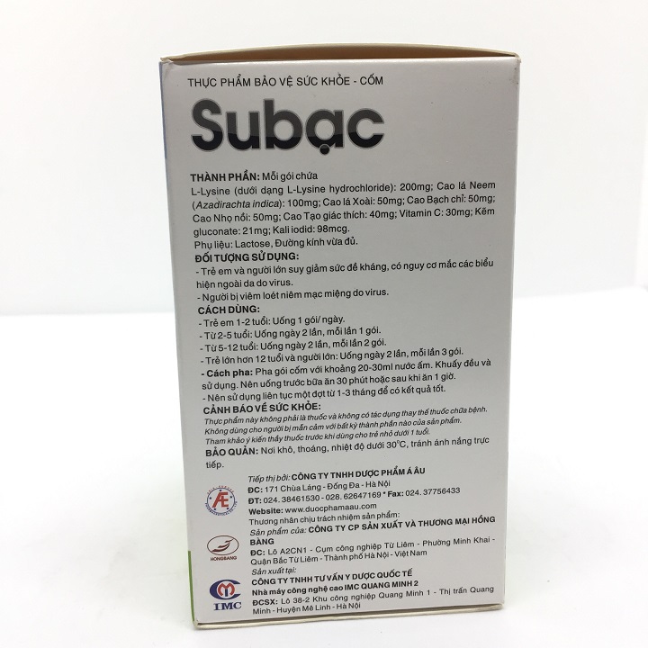 Cốm Subạc - Hỗ trợ tăng cường sức đề kháng cho bé