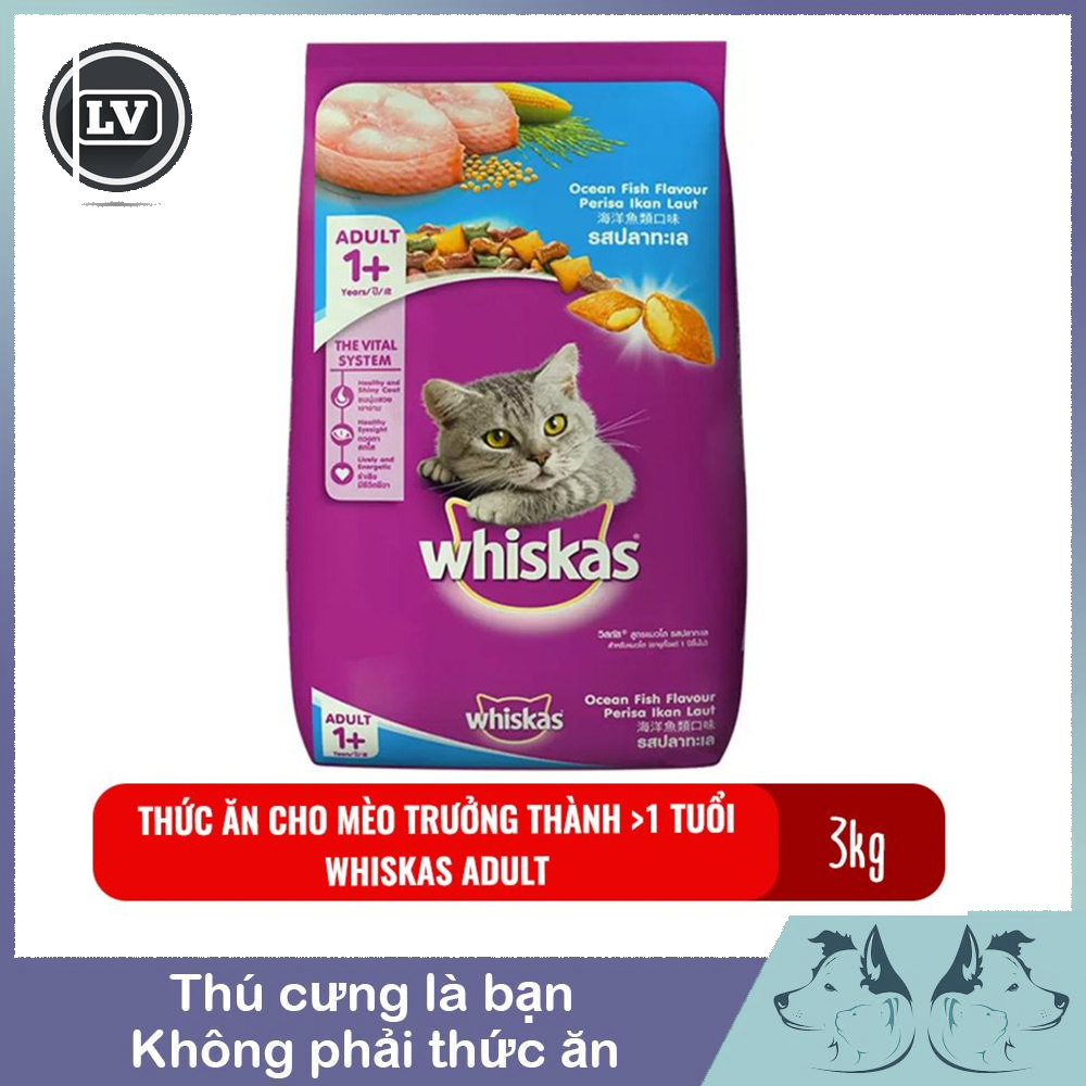 Thức ăn cho mèo trưởng thành trên 1 tuổi Whiskas Adult 3kg - Thức ăn Whiskas cho mèo