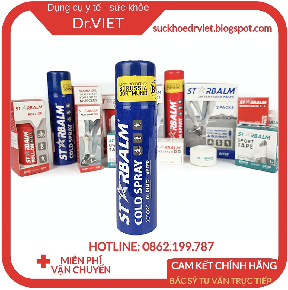 [HCM]Chai xịt lạnh giảm đau tức thời STARBALM 150ML Hà Lan-STARBALM COLD SPRAY- Chiết xuất từ thảo mộc thiên nhiên hỗ trợ đau cơ bắp và chấn thương cơ khớp trong và sau khi vận động giúp giảm nhanh các triệu chứng đau nhức