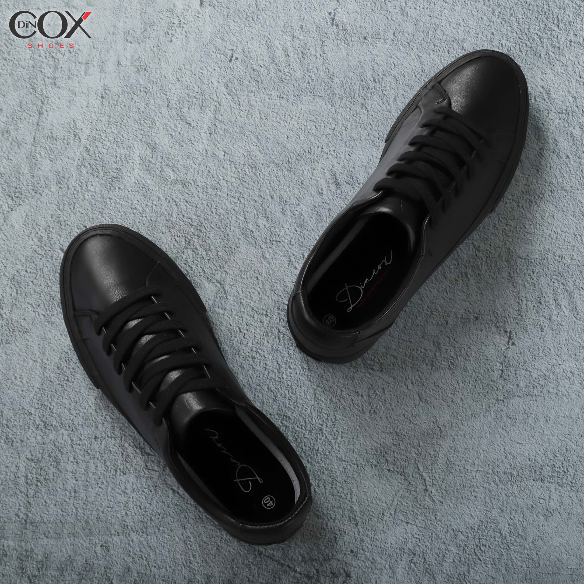 Giày Sneaker Da Unisex DINCOX-D20 BLACK