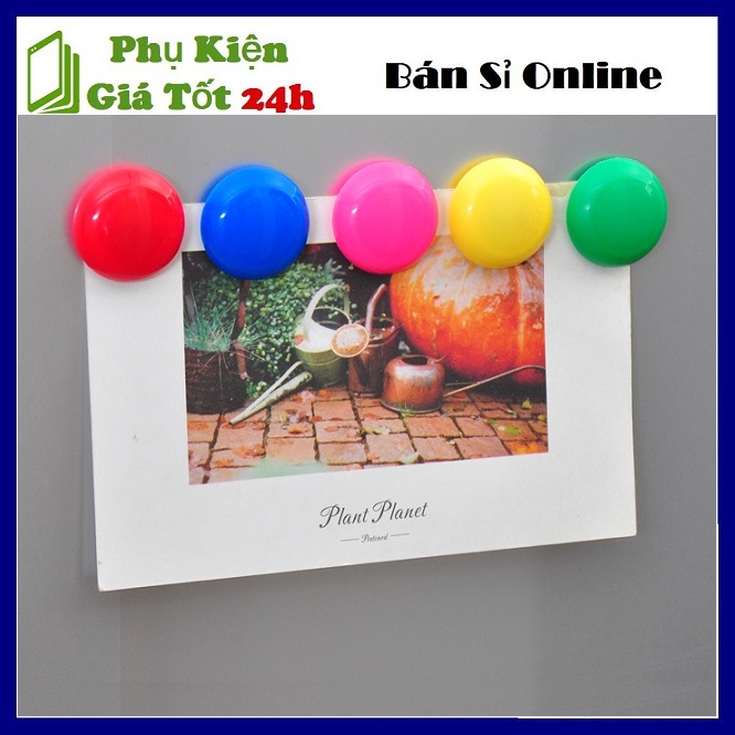 Set 10 viên nam châm tròn dán tủ lạnh nhiều màu - combo 10 nam châm dán trang trí tủ lạnh nhiều màu hình tròn