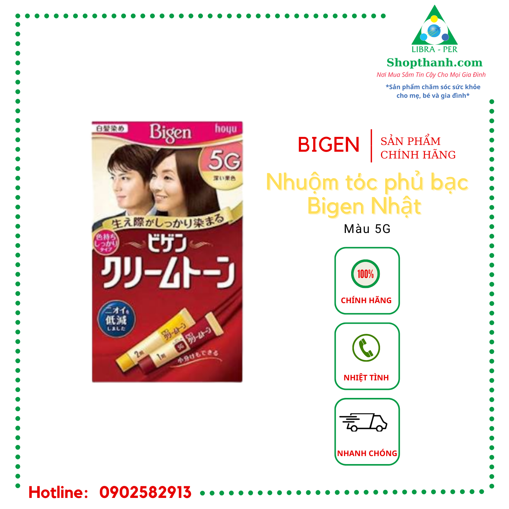 Thuốc nhuộm tóc phủ bạc Bigen 5MA