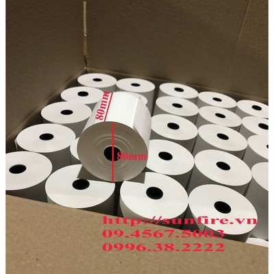 Thùng Giấy In Nhiệt K80X 80Mm 40 Cuộn