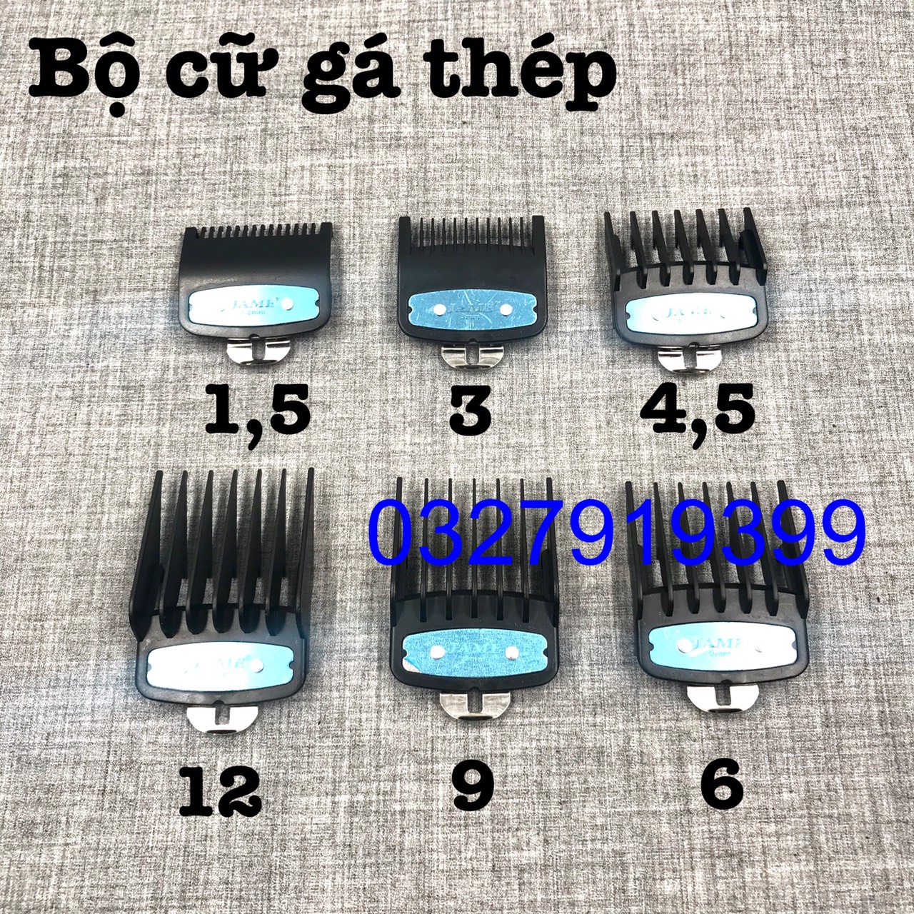 Cữ tông đơ gá thép JAME - BARBER ( 1 bộ 6 cái )
