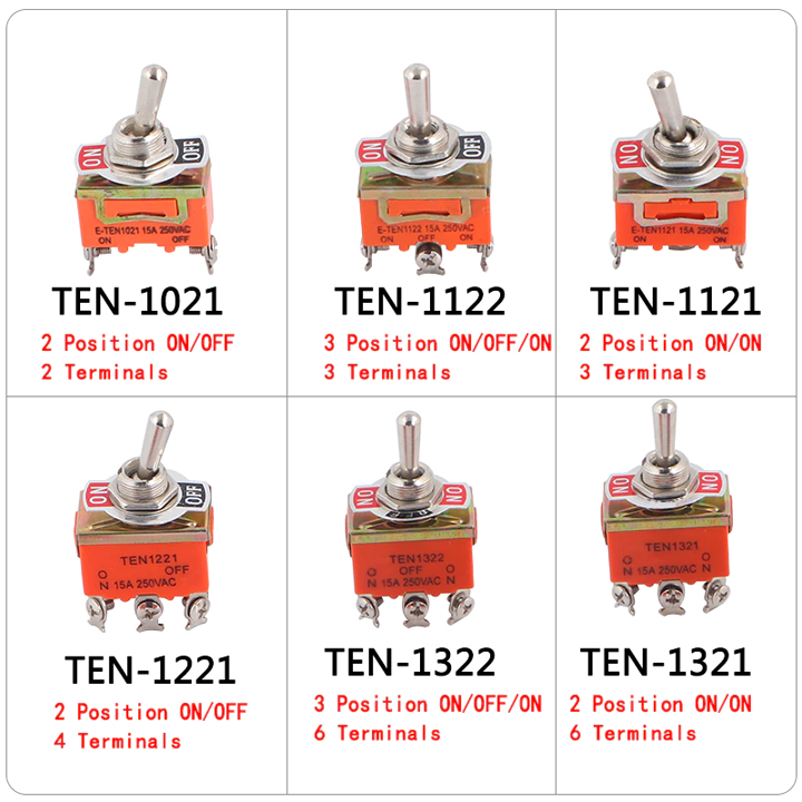Công Tắc Gạt Đơn E-TEN 1021 15A/250V 2 Chế Độ ON-OFF 2P