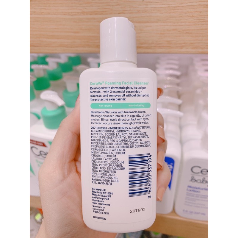 [HCM]Sữa rửa mặt CeraVe Foaming Facial Cleanser mini size (87ml)