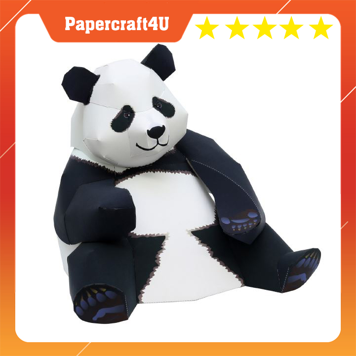 Mô hình giấy 3d động vật cute gấu trúc - giant panda