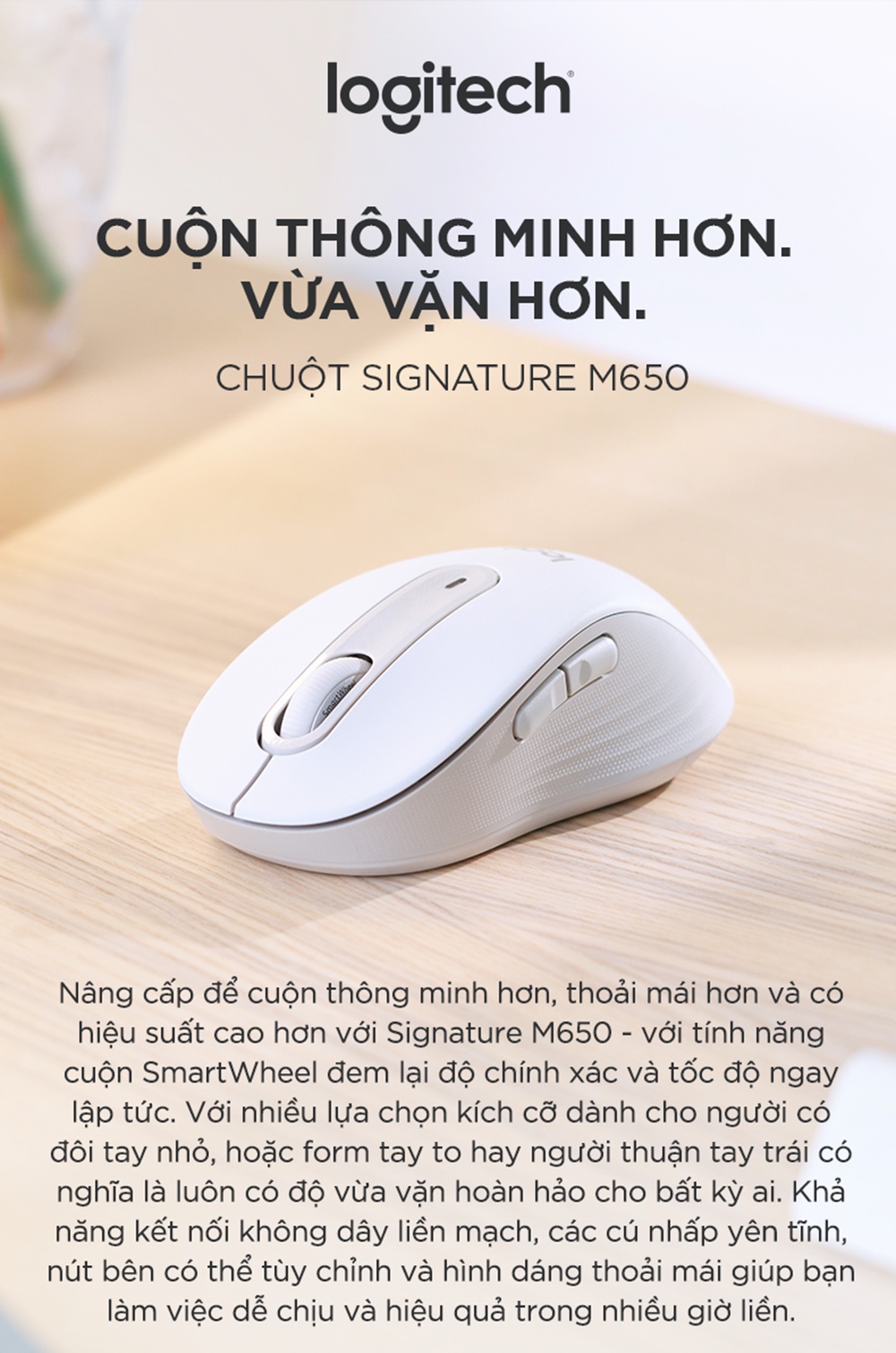 Logitech M650 / M650L Wireless Mouse Bluetooth / USB Silent Scroll Smartwheel - Genuine Warranty