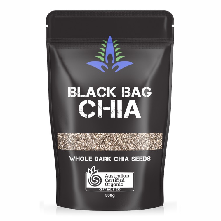Australian Chia Seeds Black Bag Chia 500g Bag ft