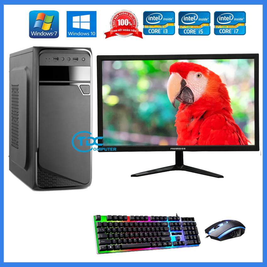 BÁO GIÁ Màn Hình 24 Inch Pc | Shopee Lazada Sendo Tiki mới nhất 72 Combo Bộ máy tính để bàn PC Gaming + Màn hình 24 inch Provision Cấu hình core i3, i5 i7 Ram 4GB, SSD 240GB + Quà Tặng bàn phím chuột chuyên Game LED