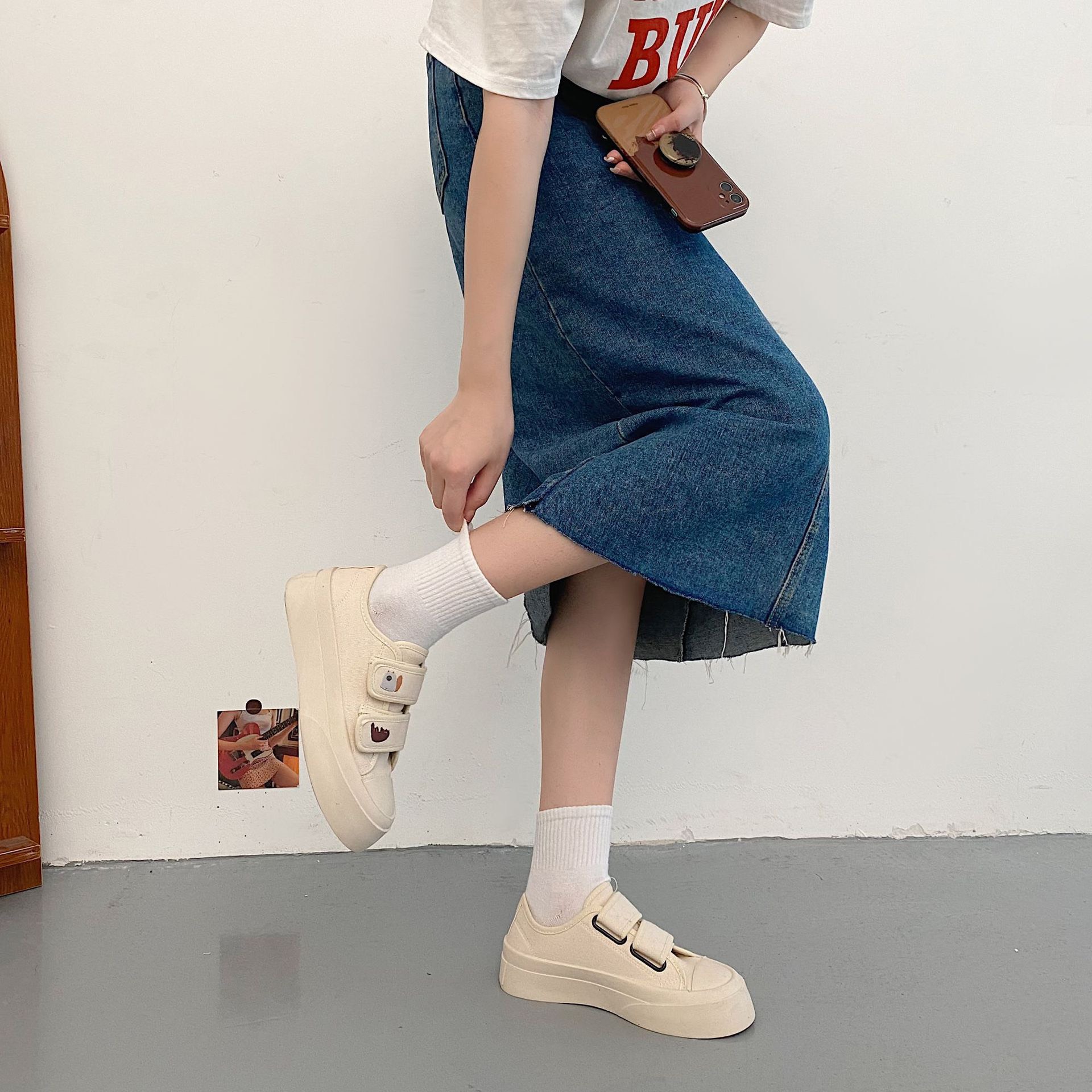 Giày lười nữ slipon con voi con