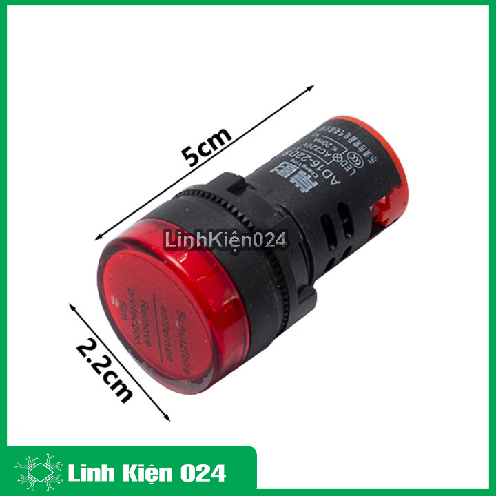 Đèn báo nguồn dc 24v ad16-22d/s23