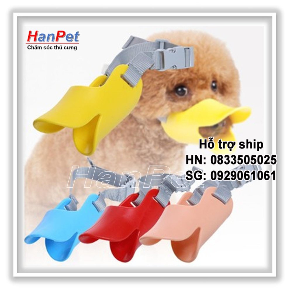 Hanpet - Rọ mõm cho chó hình mỏ vịt size S - nhựa dẻo (size bé dùng cho chó 3-5kg) 608b