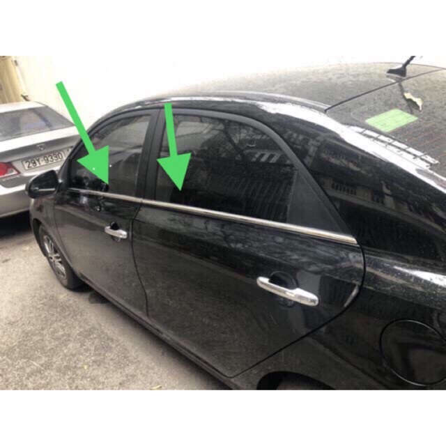 Nẹp Inox viền chân kính Kia Soluto 2019-2020 - Inox Sáng bóng