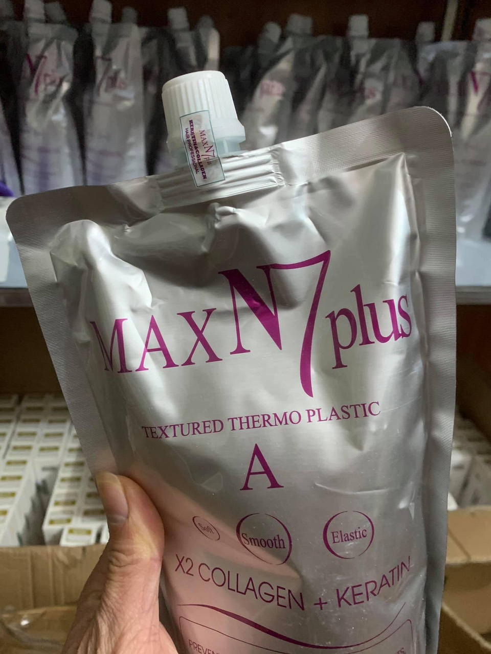 [ N7 Chính Hãng ] Cặp Uốn Ép Tóc Max N7 Plus Collagen Keratin 1000ml * 2