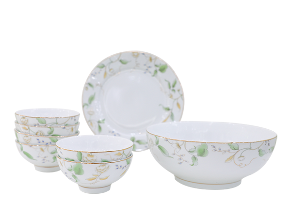 Chén cơm, bát cơm, chén ăn cơm, bát ăn cơm , tô ăn cơm decor hoa ngọc diệp bằng sứ cao cấp Long Phương