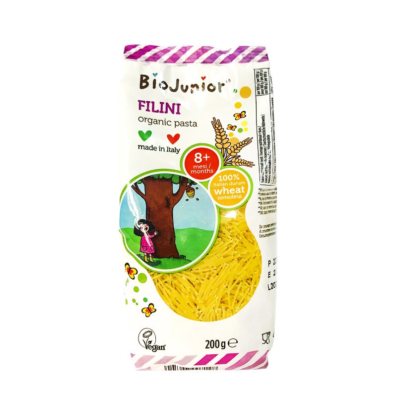 Mì Nui Bio Junior 200g Hữu Cơ Cho Bé Ăn Dặm (Từ 8 - 10 tháng tuổi)