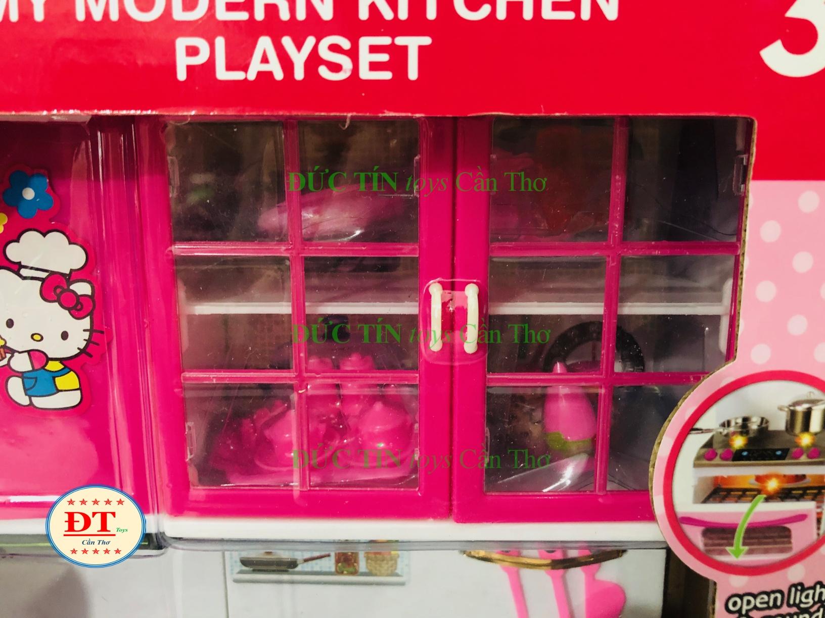 ĐỒ CHƠI NHÀ BẾP KITTY 2 KỆ PIN NHẠC ĐÈN