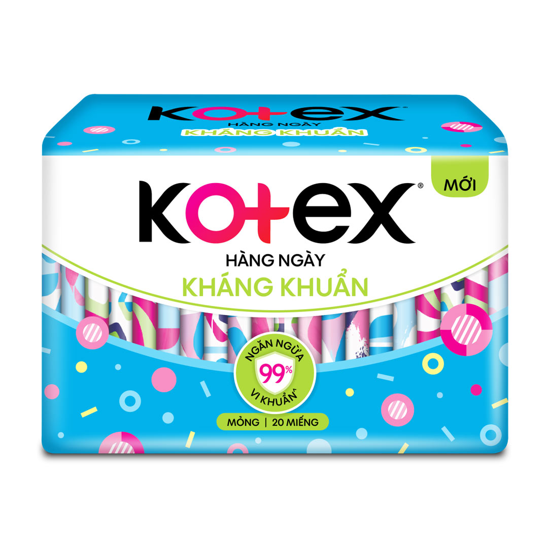 Combo 2 Gói Băng Vệ Sinh Kotex Hàng Ngày Kháng Khuẩn - Mỗi Gói 20 Miếng - HSD Luôn Mới