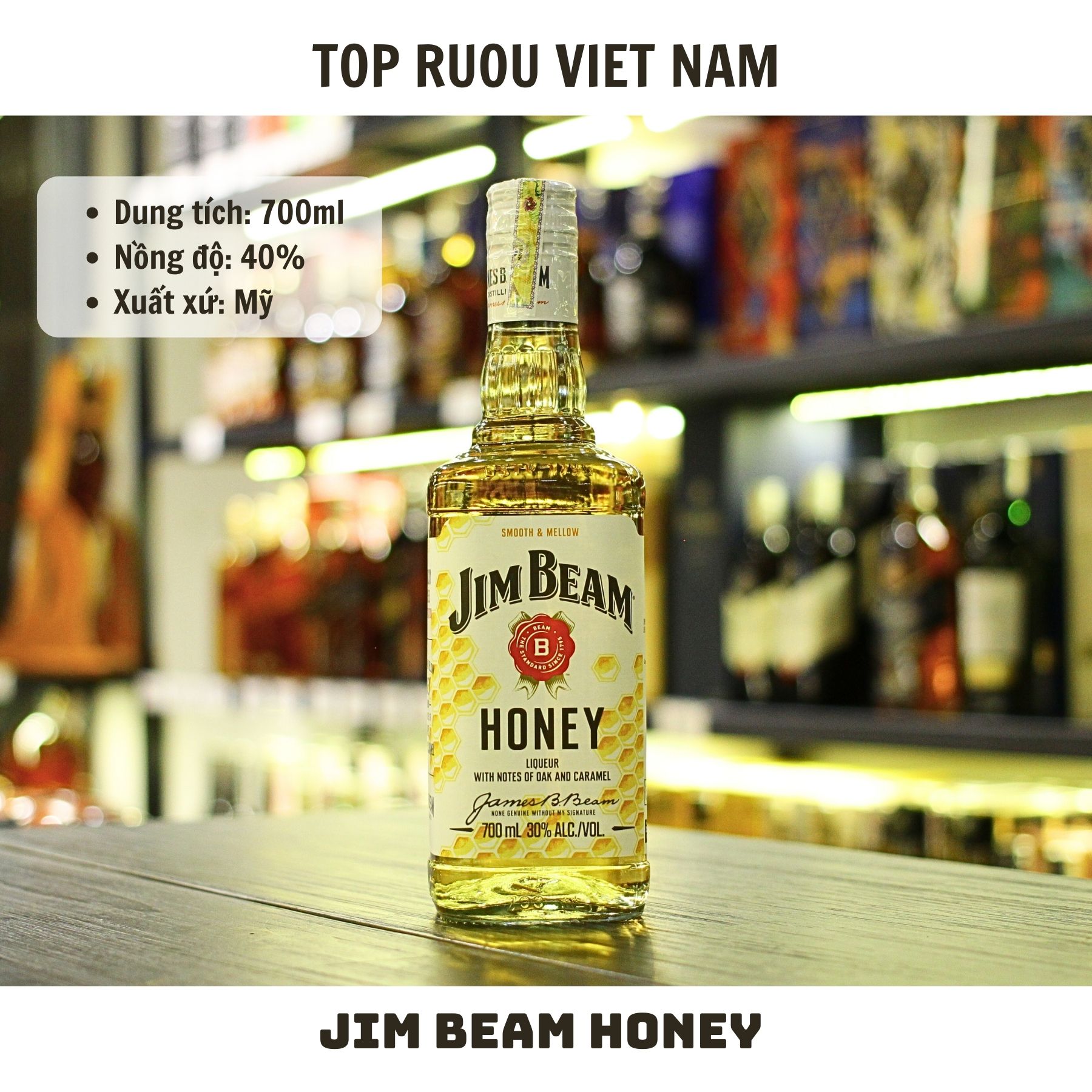 [Top Rượu VN] Rượu Jim Beam White - Honey - Apple - Black Cherry - Black 700ml - 1000ml [Chính Hãng]