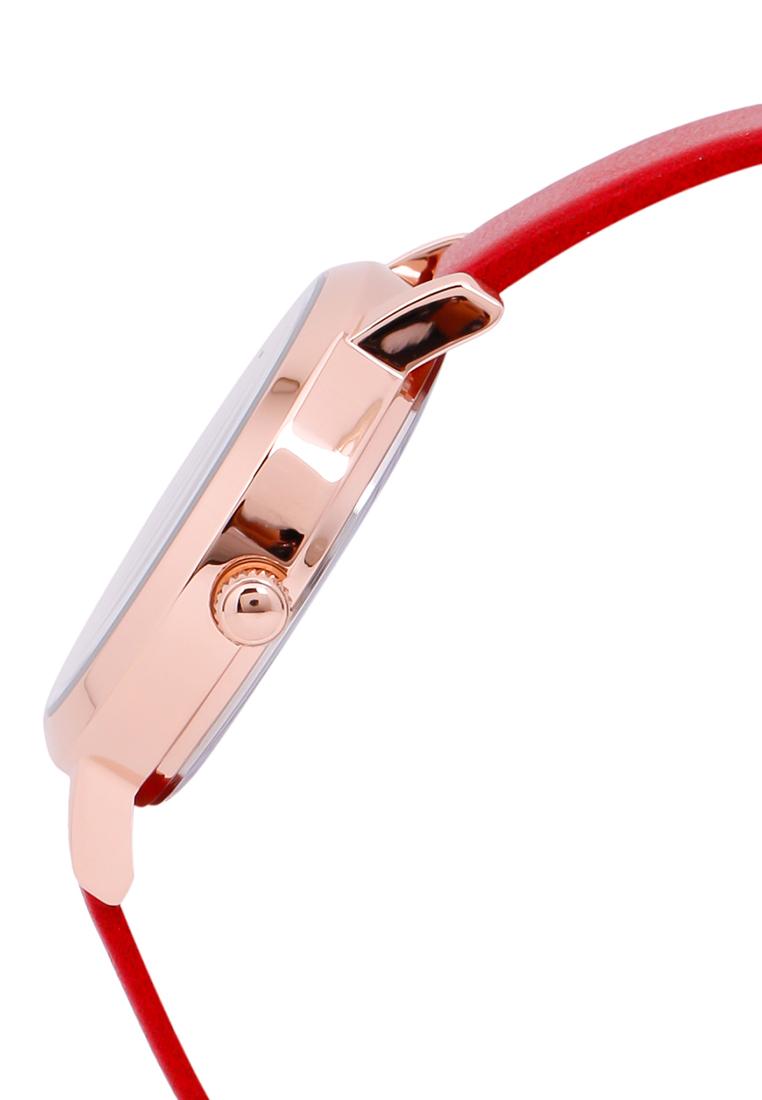 Đồng Hồ Nữ Julius Hàn Quốc Dây Da JA-1076 (Đỏ)