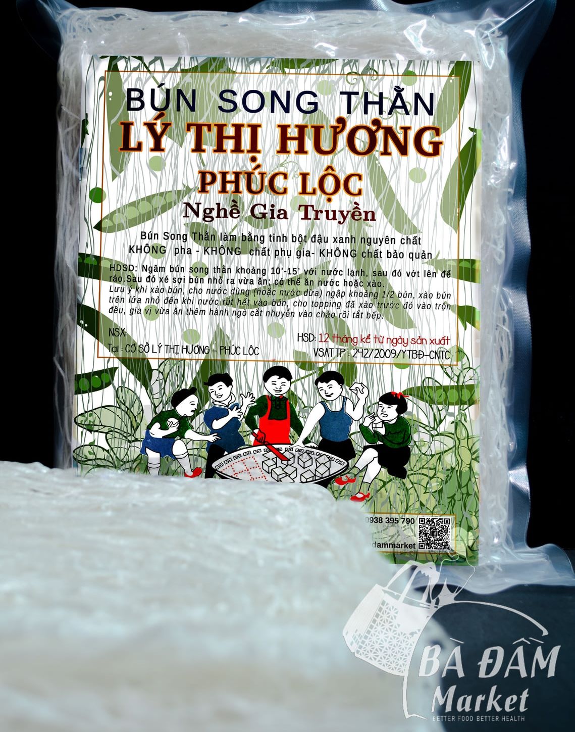 500gr Bún song thằn tinh bột đậu xanh Lý Thị Hương đặc sản Bình Định Có