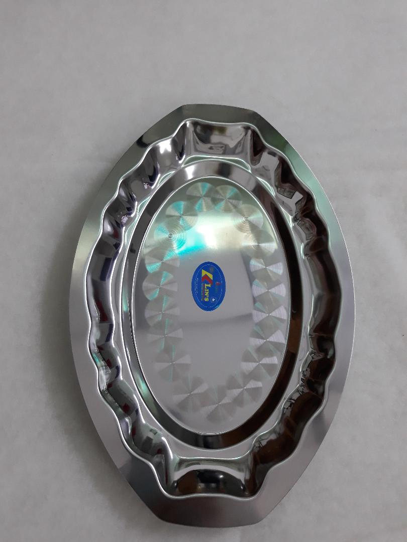 Dĩa cạn nhỏ inox  kích thước 23*25*2cm