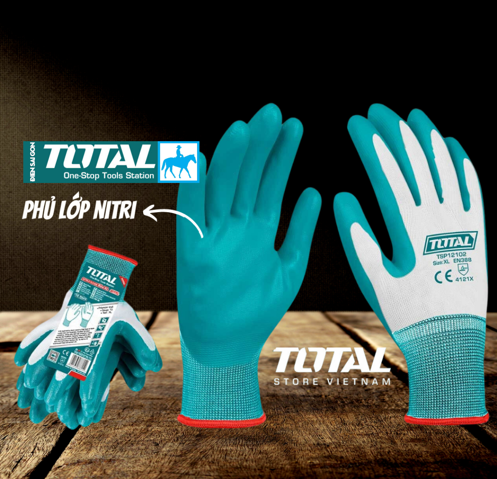 GĂNG TAY NITRI bảo vệ an toàn trong môi trường hóa chất Total TSP12101 TSP12102