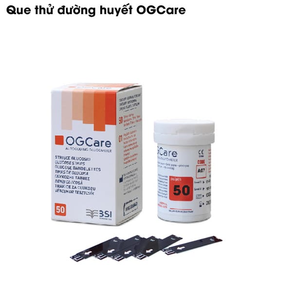 Que thử đường huyết ogcare hộp 50 que thử