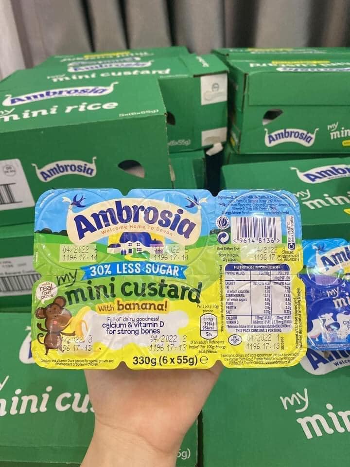 [DATE Tháng 9-12/2022]Váng sữa Ambrosia UK 6M+ ( 6 x 55gr) Air