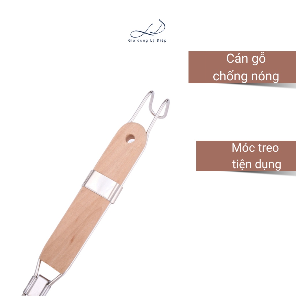 Vợt hủ tiếu inox cán gỗ cao cấp