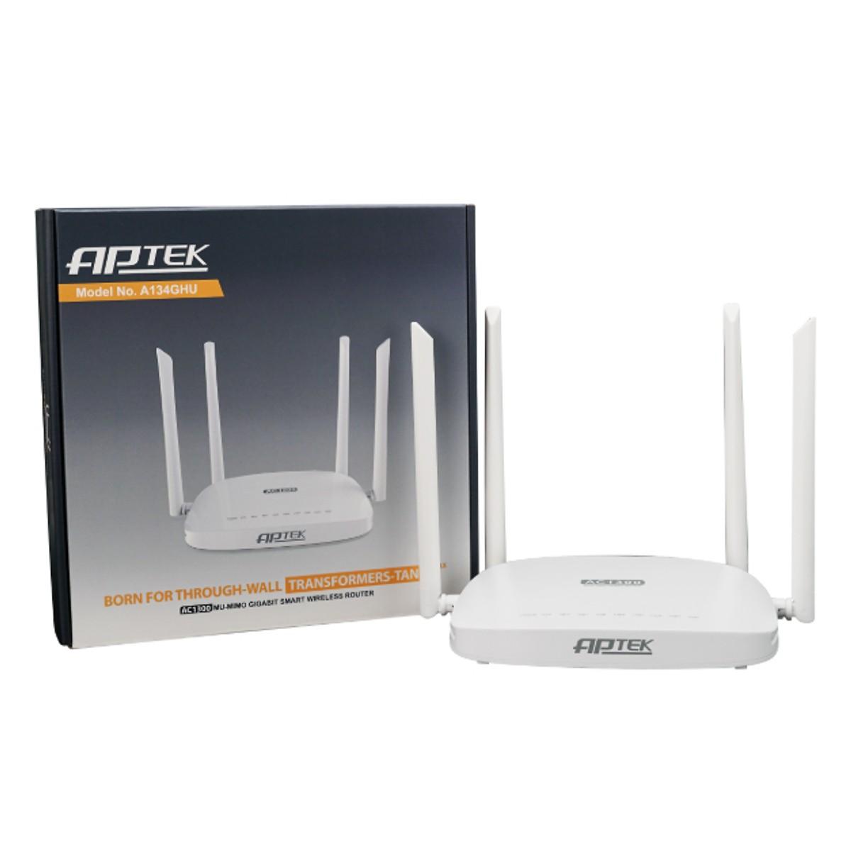 Bộ phát Wifi APTEK A134GHU (AC1300 ) màu trắng  - MrComputer