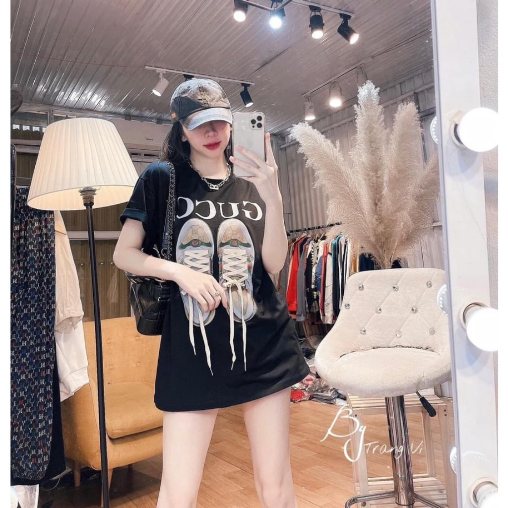 Áo phông nữ GUCCI nam nữ, áo thun tay lỡ unisex form rộng chất cotton ...