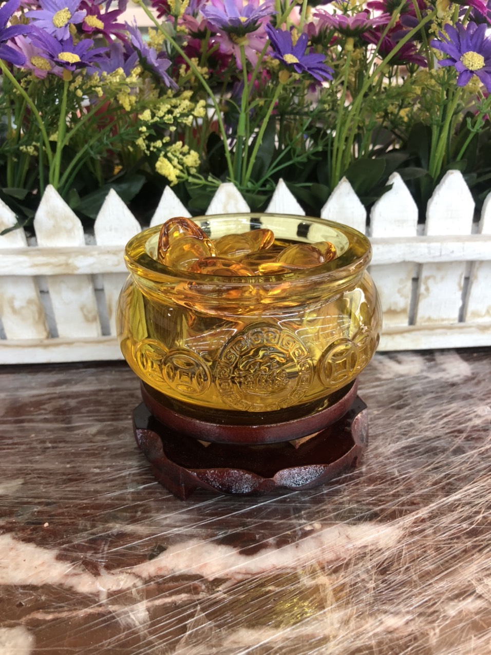 Bát vàng, Bát Tụ Tài, Bát Tụ Bảo đá thạch anh lưu ly Hút Tài, Hút Lộc, Chiêu tài nạp lộc - Đường kính 8 cm và 10 cm