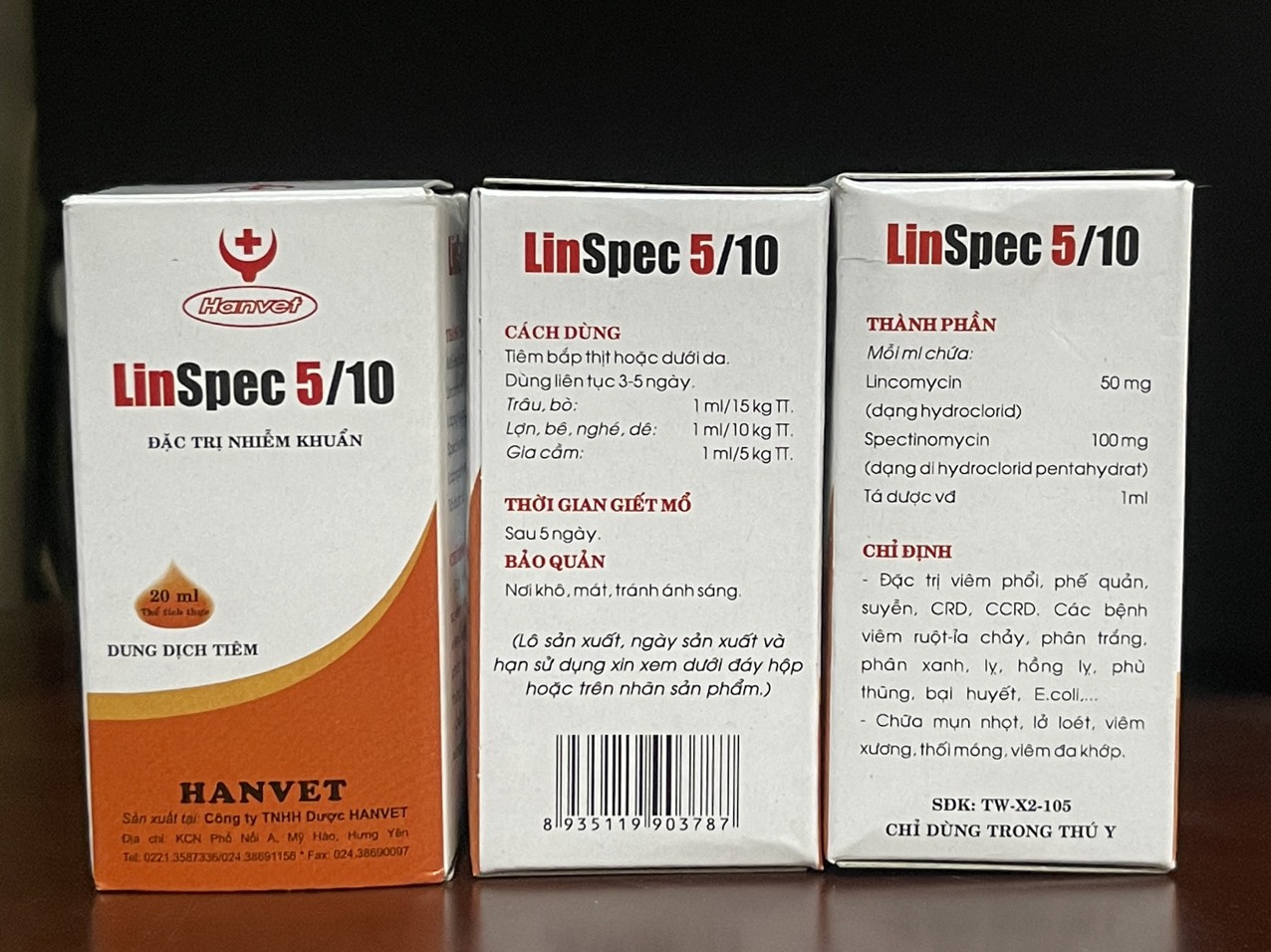Linspec 5/10 hanvet dùng cho động vật. viêm phổi, phế quản, suyễn, crd,ccrd... viêm ruột ỉa chảy, phân trắng, phân xanh, lỵ, bại huyết, ecoli....mụn nhọt, lở loét....