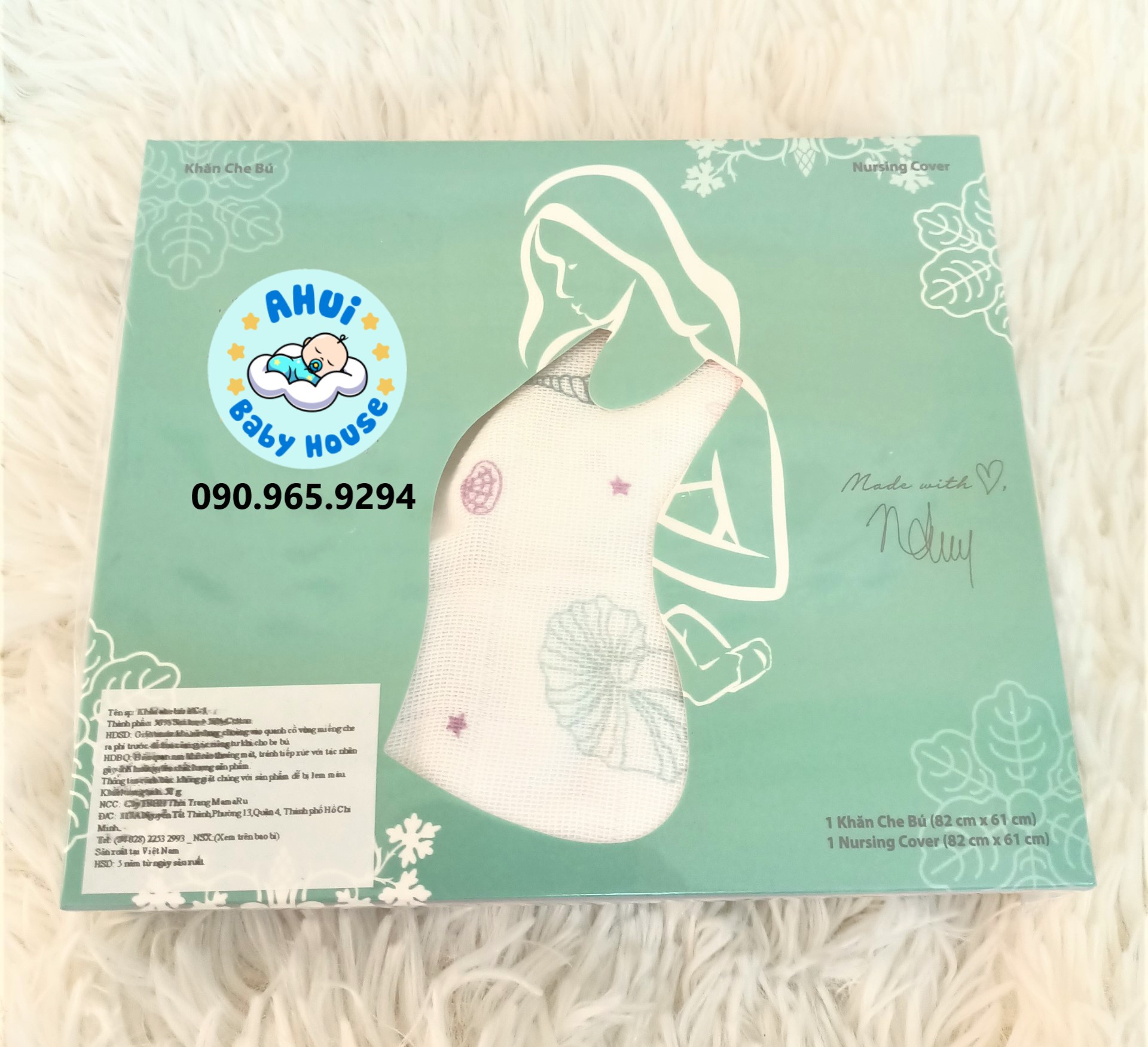 Khăn che bú cao cấp Mamaru 100% sợi tre