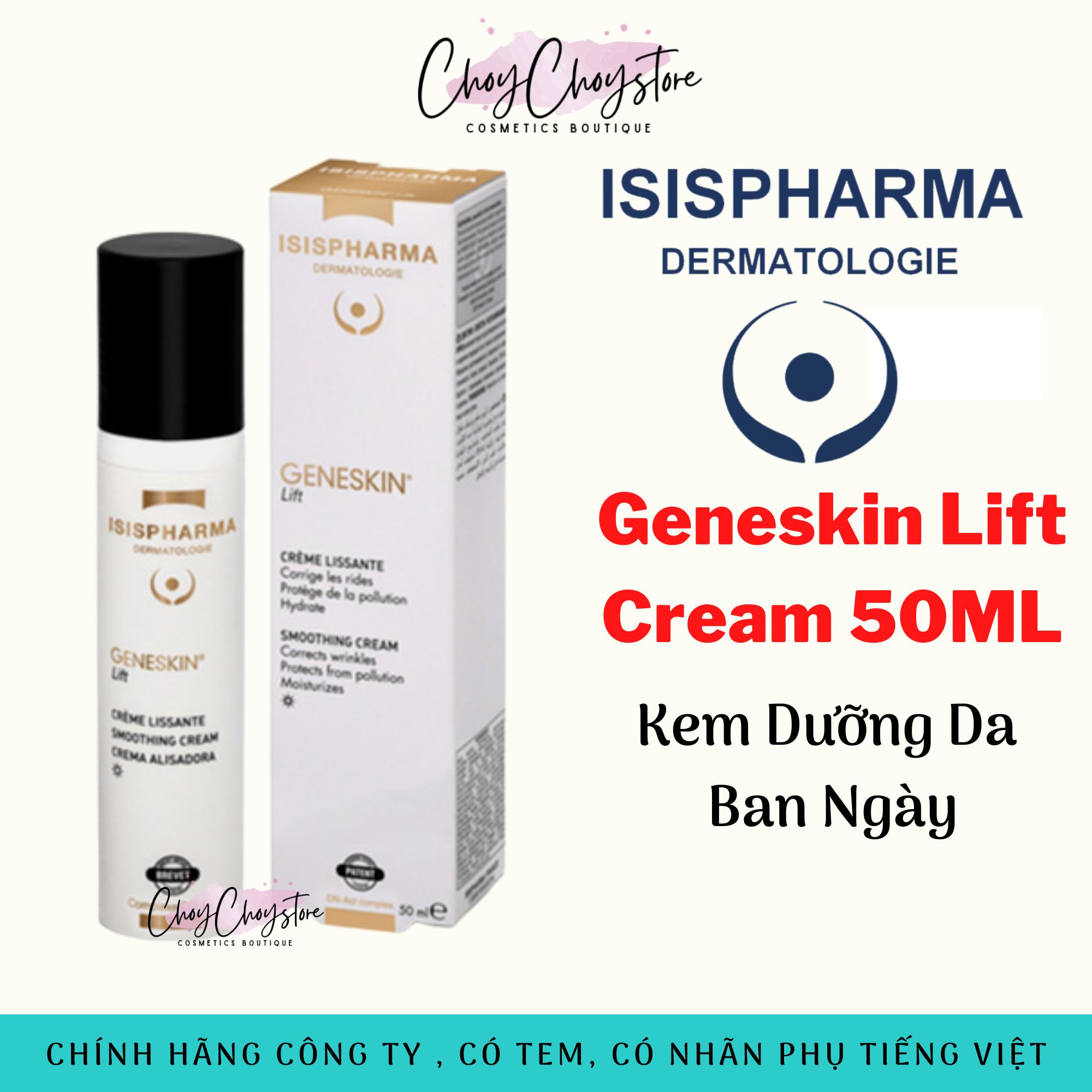[TEM CTY] Kem Dưỡng ISIS Pharma GENESKIN Lift Cream 50mL - Kem Dưỡng Da Ban Ngày