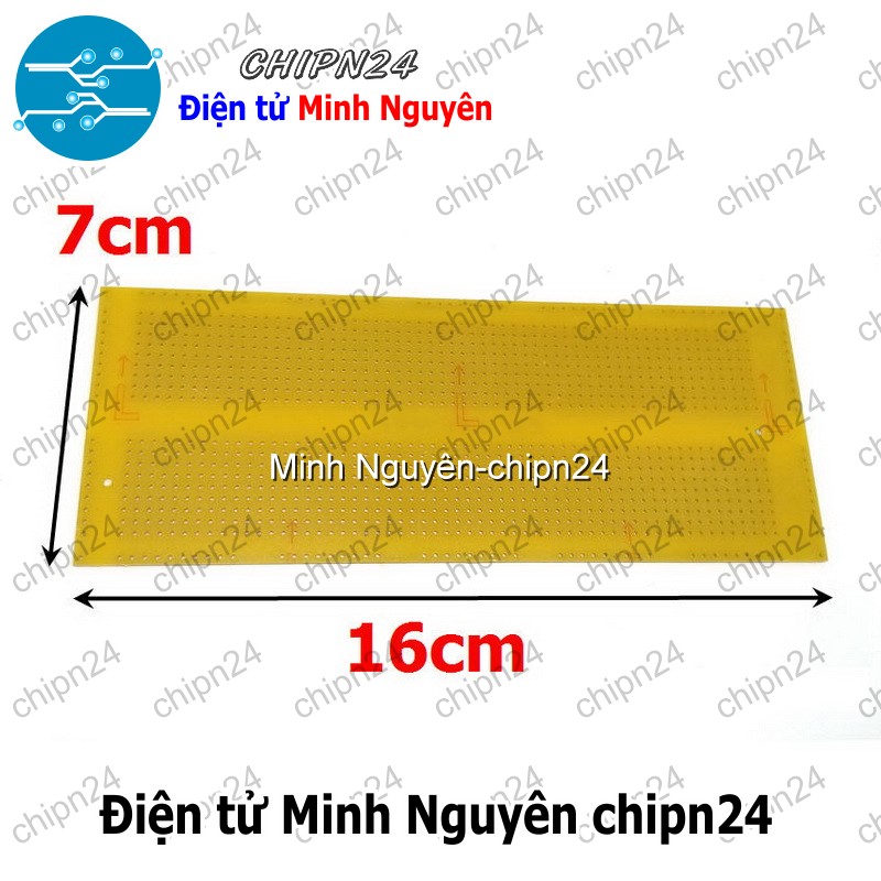 [1 tấm] Testboard cắm hàn 1 mặt 7x16cm (Mạch thường) (Board đồng đục lỗ PCB) - [Chọn Loại] - HHH.00003
