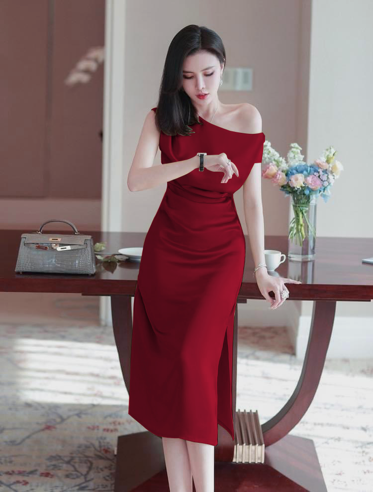 ĐẦM LỤA DUYÊN DÁNG XẺ TÀ CAO CẤP CK205270