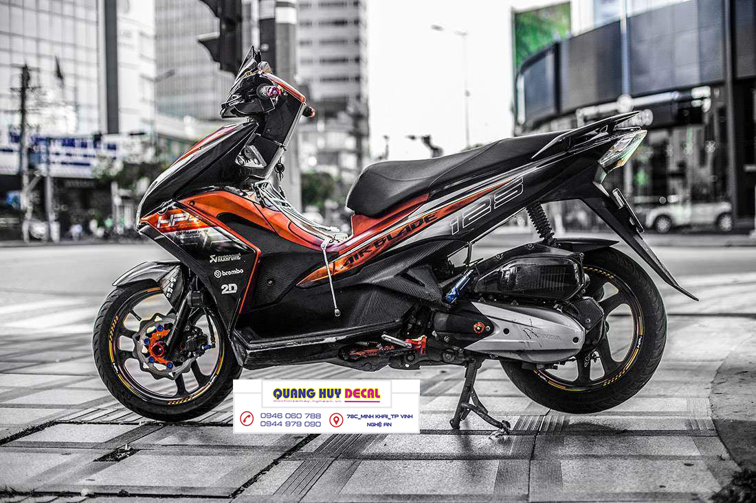 Honda Air blade màu cam đen 2017  Chugiongcom