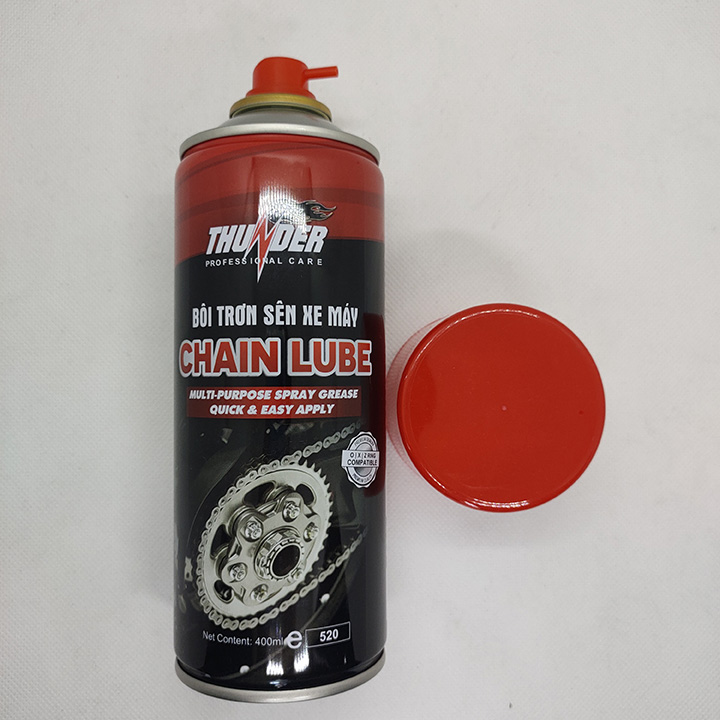 CHAI XỊT DÂY SÊN XE MÁY THUNDER 400ml (ĐEN)