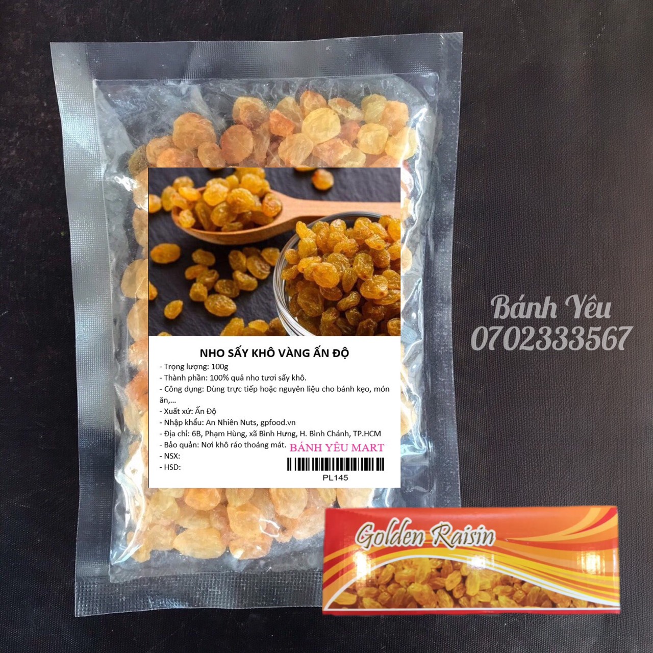 Nho Khô Vàng Loại 1 (CHIA-100G)