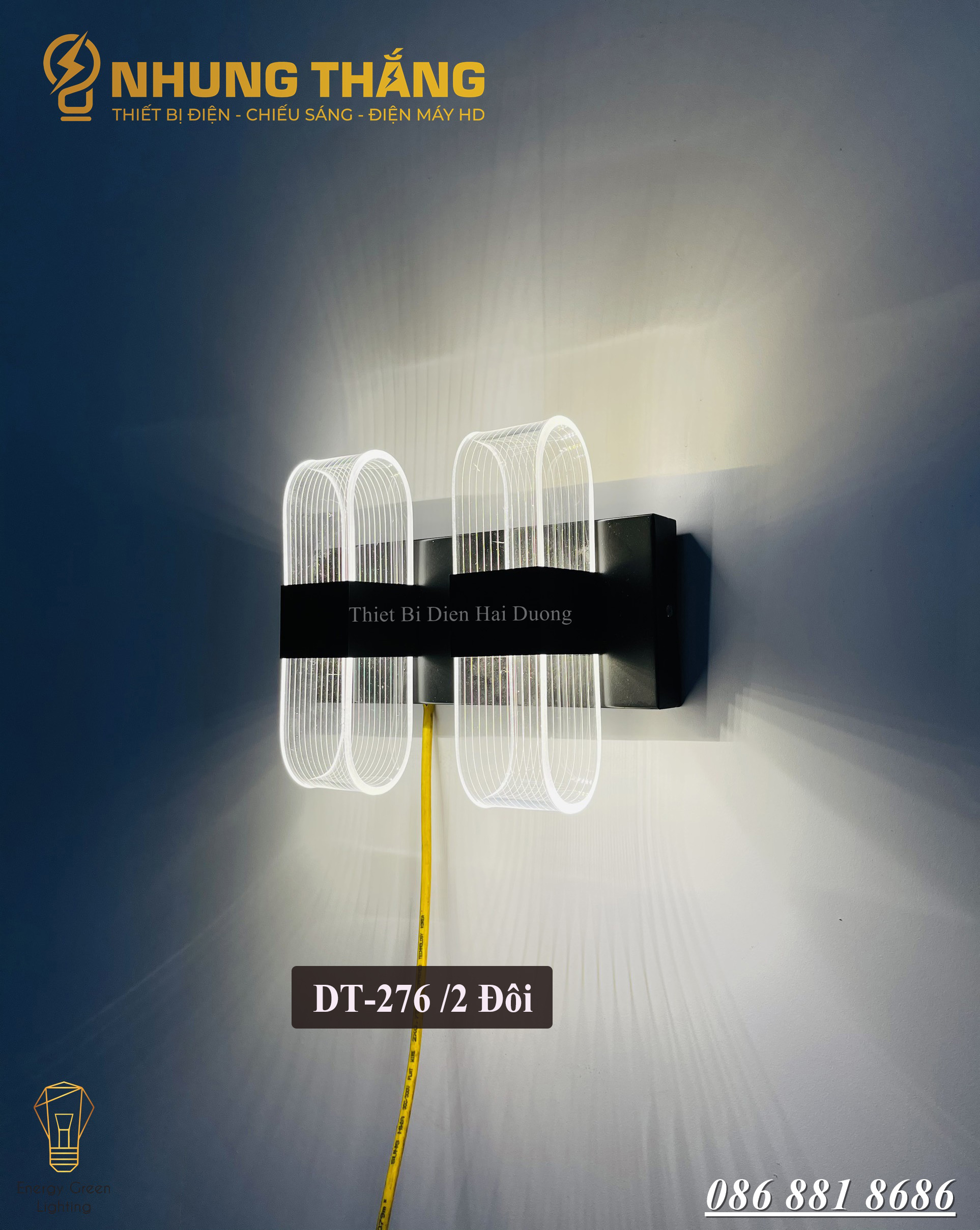 Đèn LED Gắn Tường Retro DT-276 - Trang Trí Trong Nhà , Cầu Thang , Hành Lang - 3 Chế Độ Ánh Sáng - Energy Green Lighting - Bảo Hành 1 Năm - Có Video