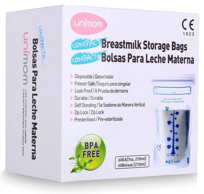 [Tặng bút và ống bón sữa] Hộp 60 túi trữ sữa Unimom Compact