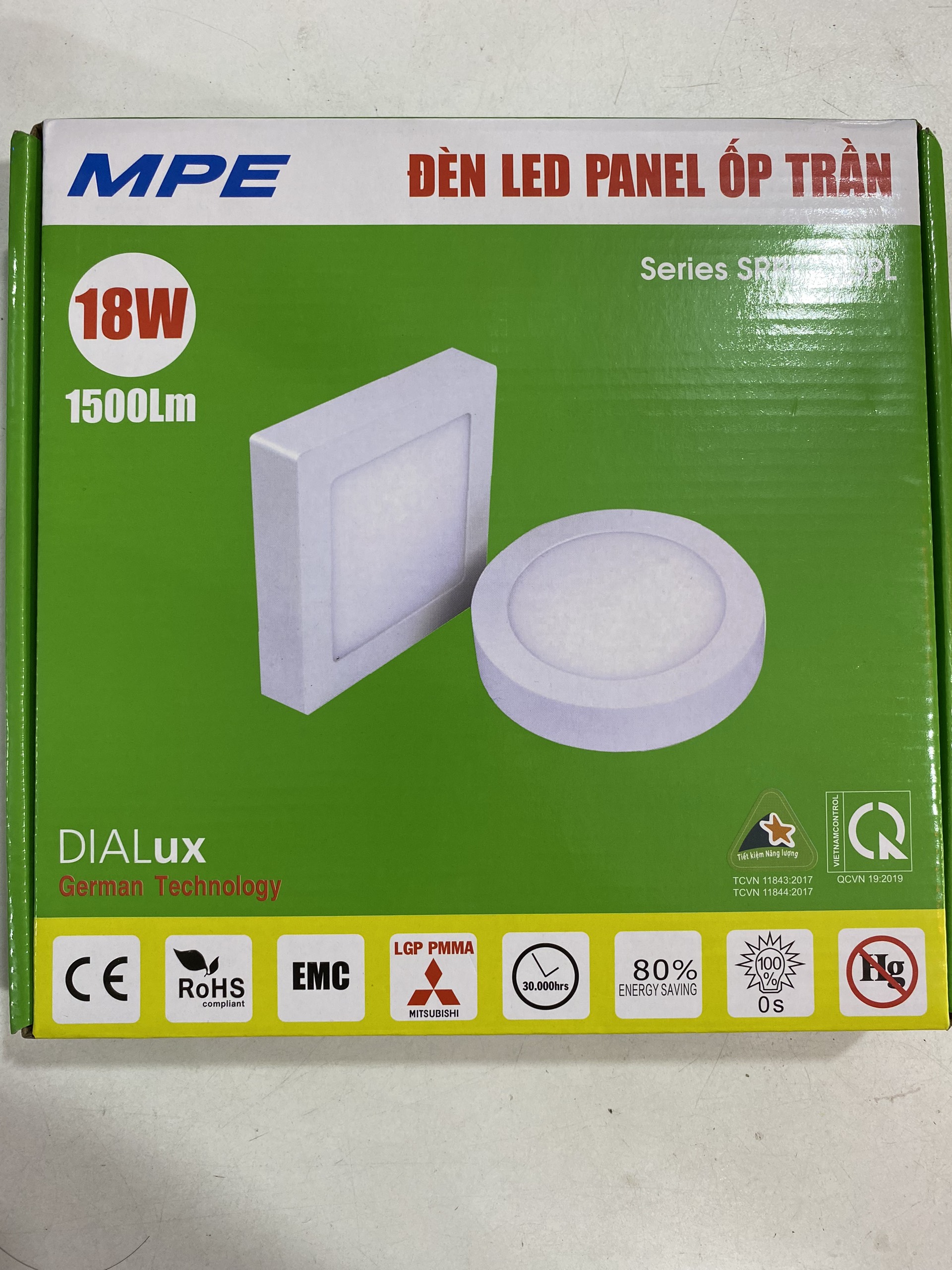 MPE square/round 6w-12w-18w-24w LED ceiling light SERI SRPL/SSPL